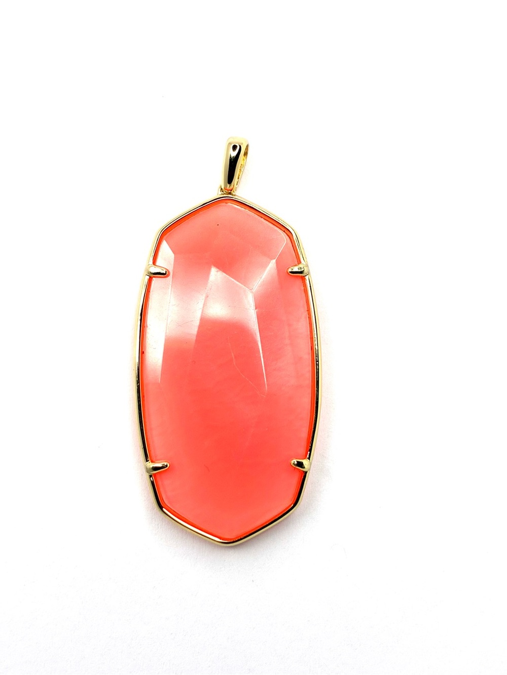 Gold-Plated Coral Pendant Necklace Accent